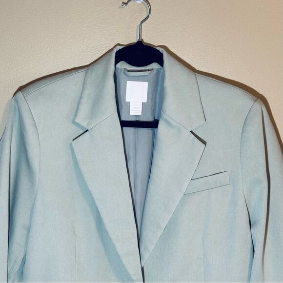 H&M Light Sage Oversized Blazer Size Small - Picture 2 of 7